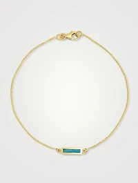 Turquoise Inlay Short Bar Bracelet