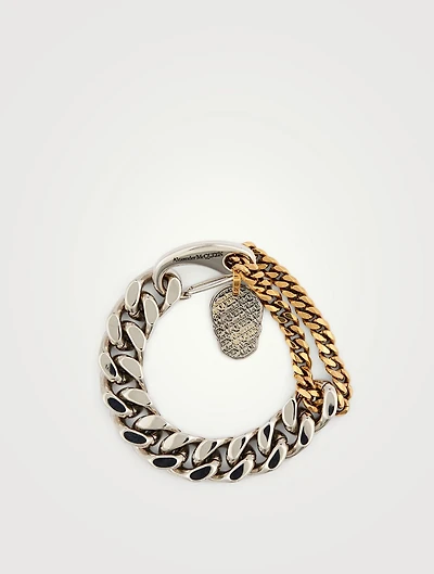 Skull Tag Chain Bracelet
