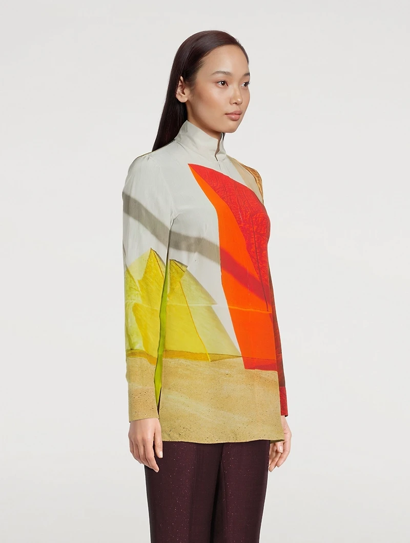 Silk Tunic Liquid Light Print