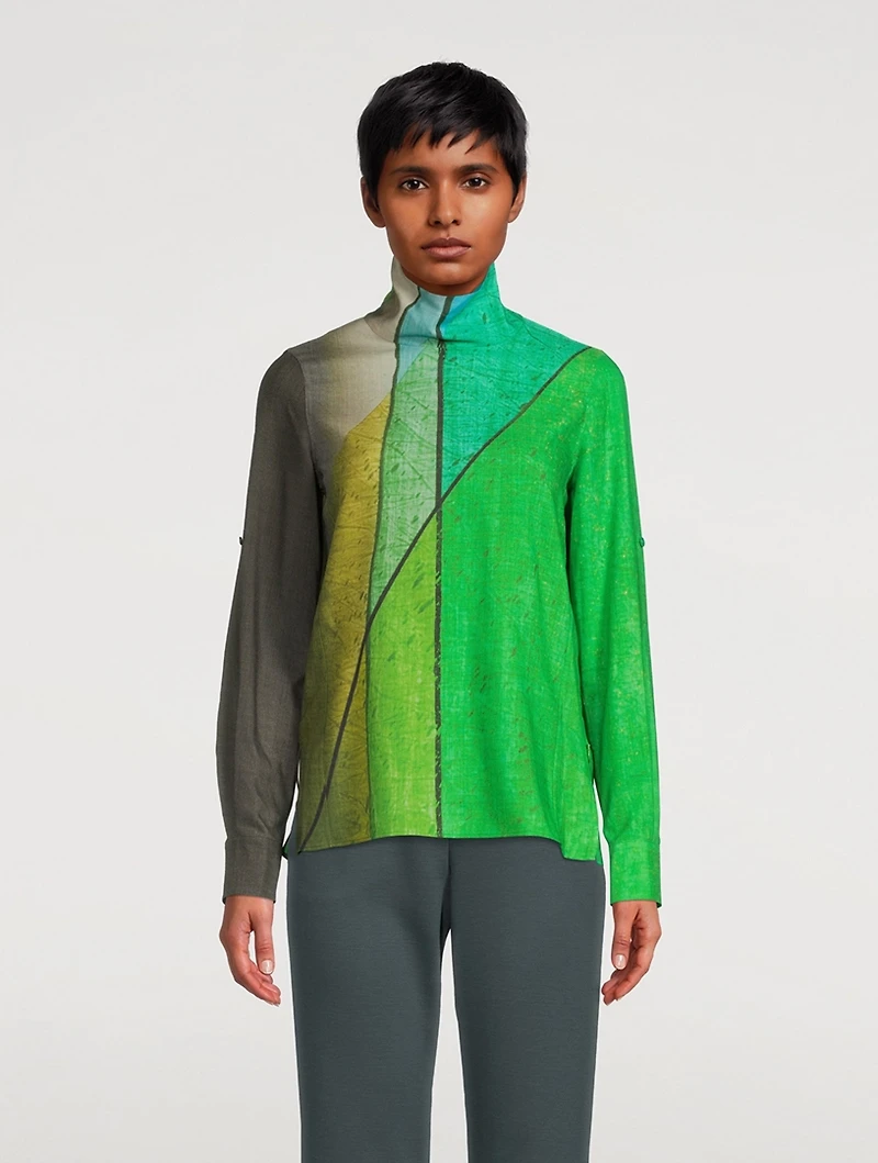 Wool Tunic Liquid Light Print
