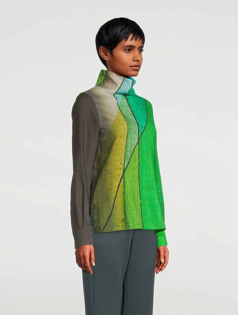 Wool Tunic Liquid Light Print