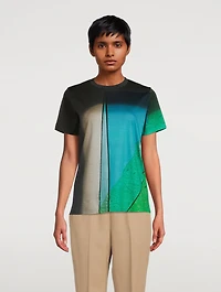 Cotton T-Shirt Liquid Light Print