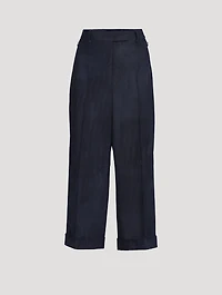 Florella Cropped Wide-Leg Suede Trousers