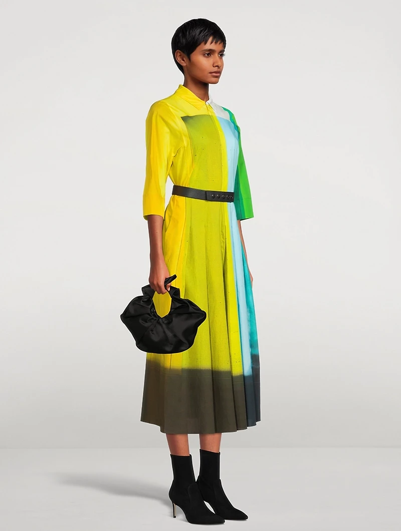 Cotton Shirt Dress Liquid Light Print