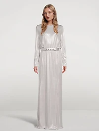 Liquid Jersey Gown With Belt
