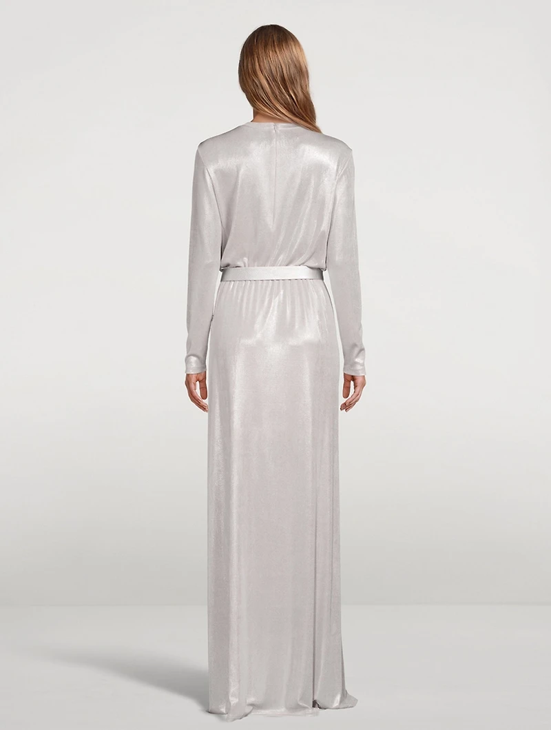Liquid Jersey Gown With Belt