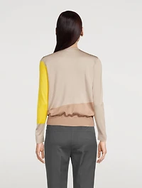 Silk And Cotton Crewneck Sweater Liquid Light Print