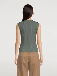 Rib-Knit Sleeveless Sweater