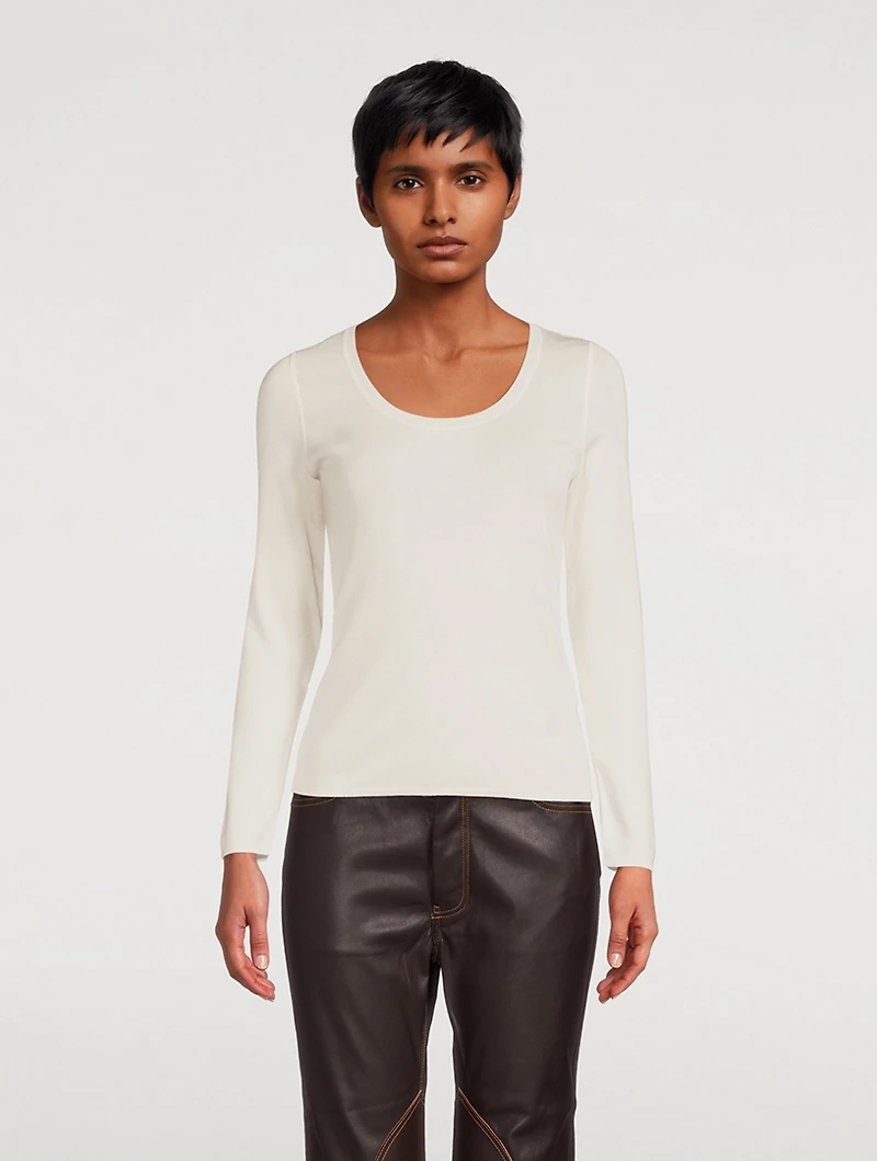 Cashmere And Silk Scoopneck Top