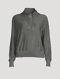 High-Neck Silk Lurex Sweatshirt