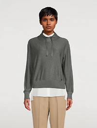 High-Neck Silk Lurex Sweatshirt