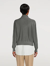 High-Neck Silk Lurex Sweatshirt