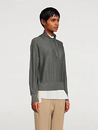 High-Neck Silk Lurex Sweatshirt