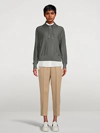 High-Neck Silk Lurex Sweatshirt