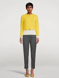 Zip-Front Knit Cardigan