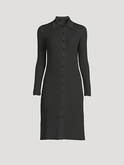 Long Wool Polo Cardigan