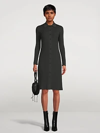 Long Wool Polo Cardigan