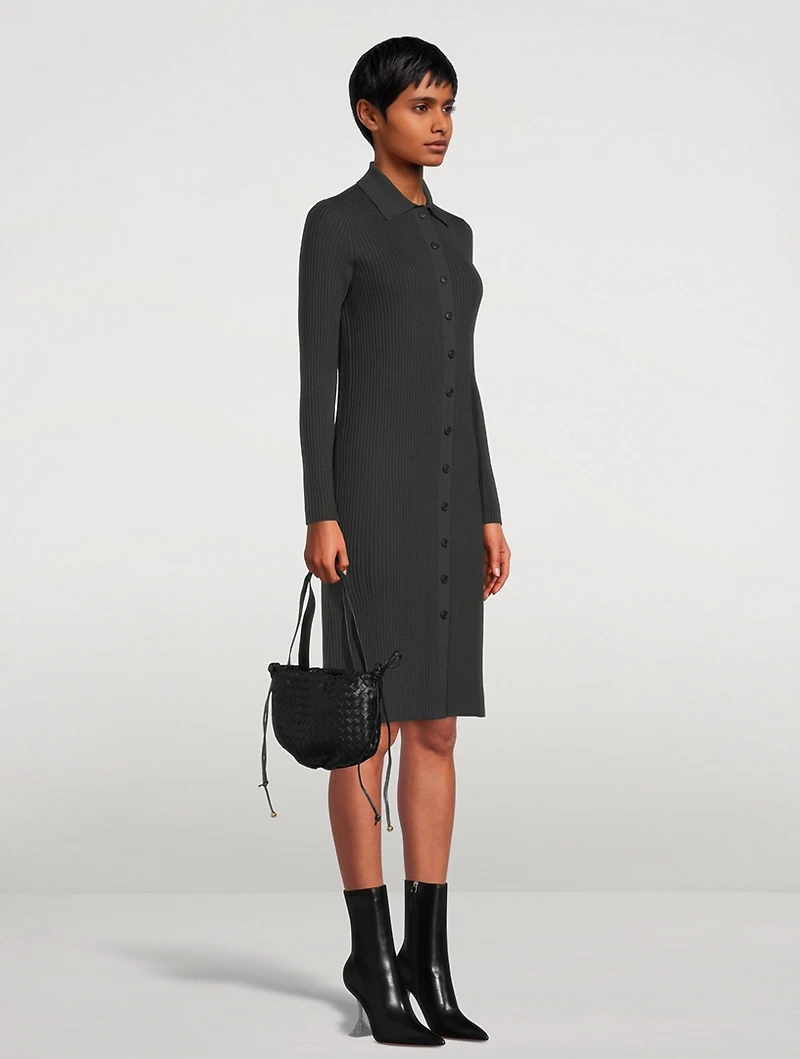 Long Wool Polo Cardigan