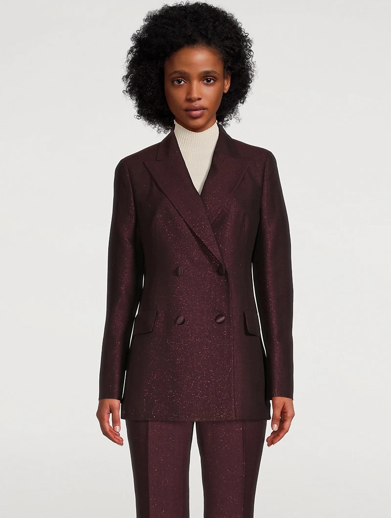 Nadine Lurex Double-Breasted Blazer