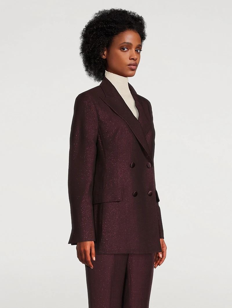 Nadine Lurex Double-Breasted Blazer