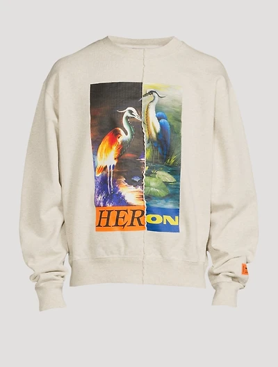 Cotton Split Graphic Sweatshirt