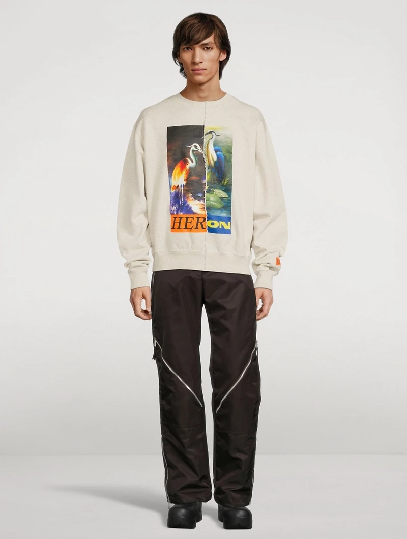 Cotton Split Graphic Sweatshirt