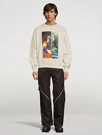Cotton Split Graphic Sweatshirt