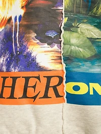 Cotton Split Graphic Sweatshirt
