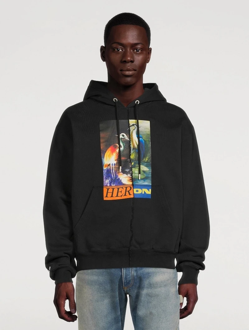 Cotton Split Graphic Hoodie