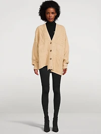 Patchwork-Knit Logo Cardigan