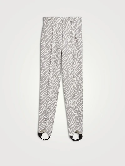 Elaine Stirrup Slim-Fit Pants Zebra Print