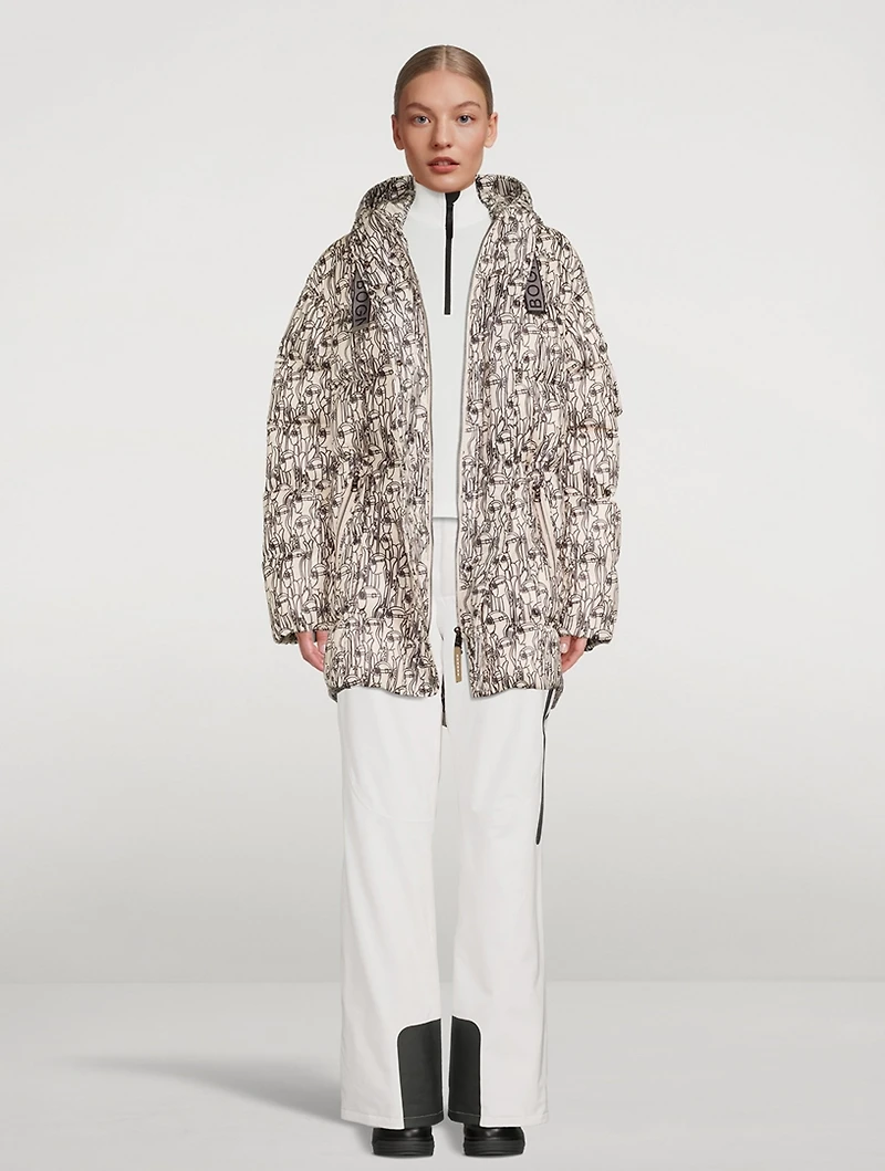 Fanja Down Parka Skier Print