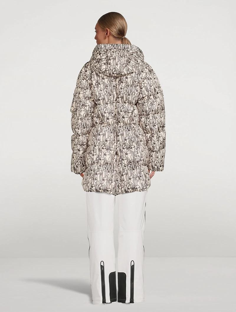 Fanja Down Parka Skier Print