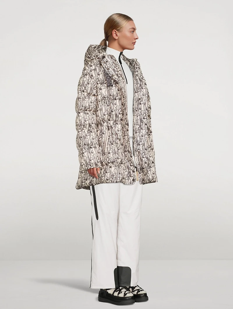 Fanja Down Parka Skier Print