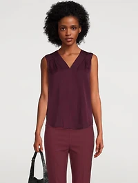 Silk Georgette V-Overlay Top