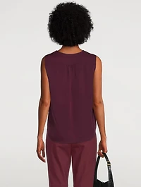 Silk Georgette V-Overlay Top