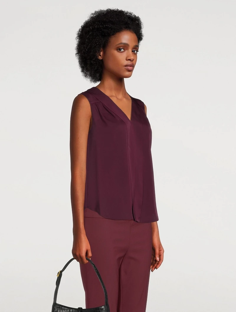 Silk Georgette V-Overlay Top