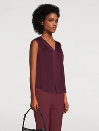 Silk Georgette V-Overlay Top