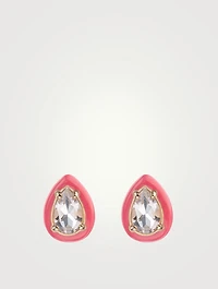 Gum Drop Stud Earrings With Rock Crystal