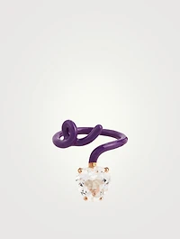 Heart Tendril Ring With Rock Crystal