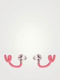 Tendril Crawler Earrings With Rock Crystal