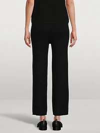 Heather Ribbed Cashmere Straight-Leg Trousers