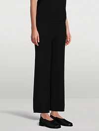 Heather Ribbed Cashmere Straight-Leg Trousers