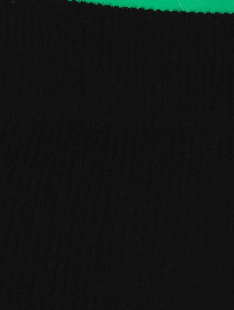 Heather Ribbed Cashmere Straight-Leg Trousers