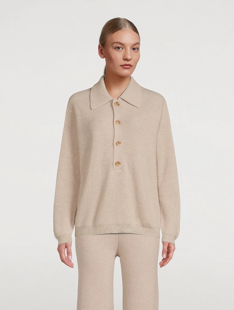 Ashley Cashmere Polo Sweater