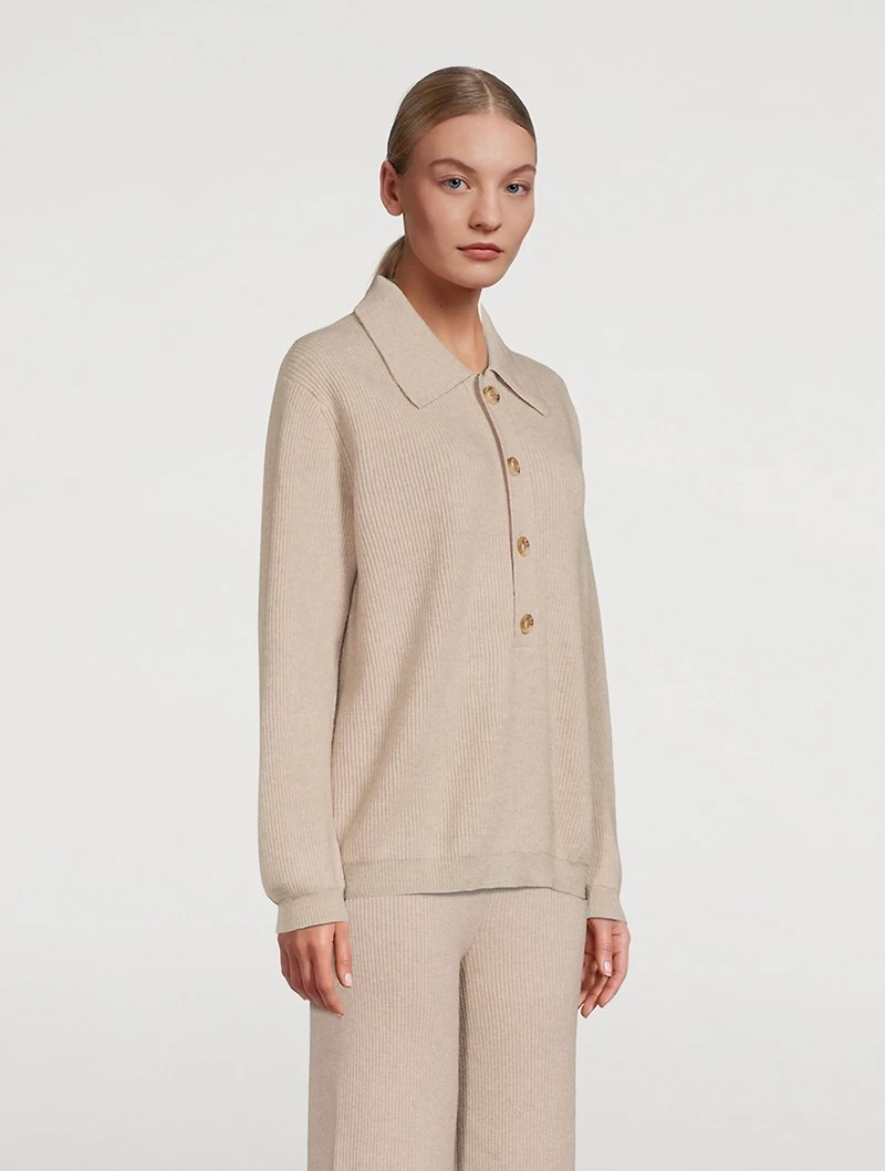 Ashley Cashmere Polo Sweater