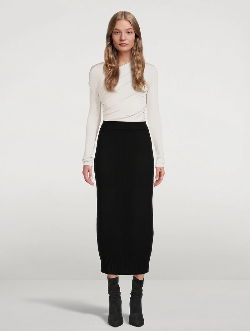 Alma Cashmere Pencil Skirt