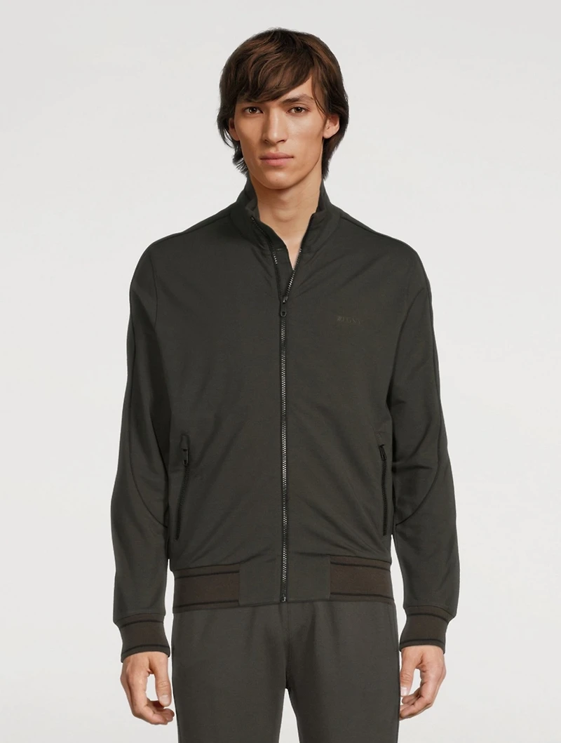 Cotton And Modal Zip Sweatshirt
