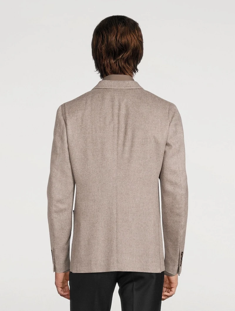 Wool Silk And Cashmere Jacket Check Print