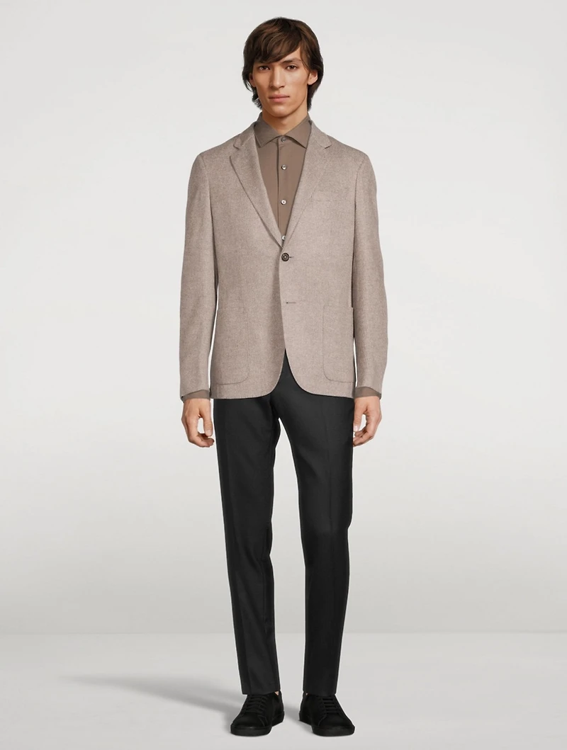 Wool Silk And Cashmere Jacket Check Print